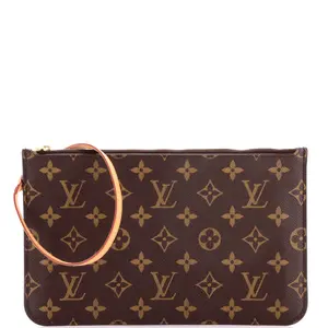 Pre-owned Louis Vuitton Canvas Coated Small Leather Goods Neverfull Pochette Monogram Canvas Large by Rebag