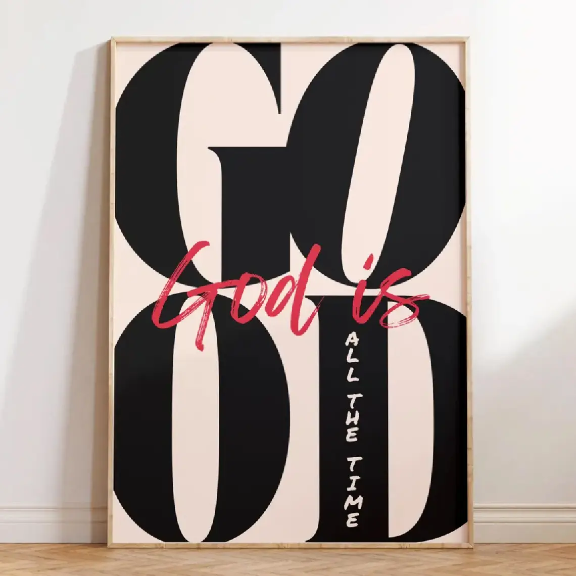 1pc, wall art, vintage poster, God is always good art print, Christian Bible verse canvas painting, living room decoration, bedroom aesthetic design, gift for friends, housewarming gift, unframed
