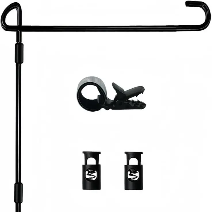 Garden Flag Pole Stand Holder, Garden Flags for Outside with Flag Stopper and Clip Waterproof Powder-Coated Paint for Flag Pole Holder for Outside House,Yard Flags for Outside