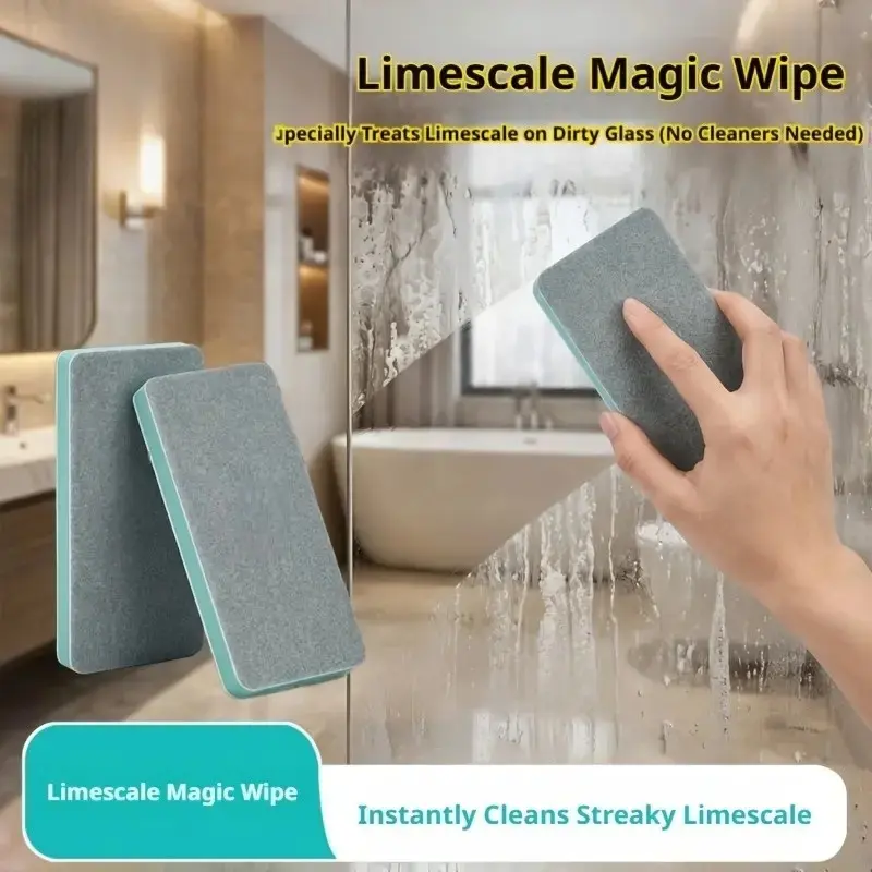 4-Pack Dual-Sided Aquarium Magic Eraser, Tank-Safe Multi-Use Cleaning Tool with Descaling Efficiency, Safe Glass Cleaner That Wipes Away Limescale for Fish Tanks, Mirrors & Windows, Limescale Removal, Mirror & Window Use