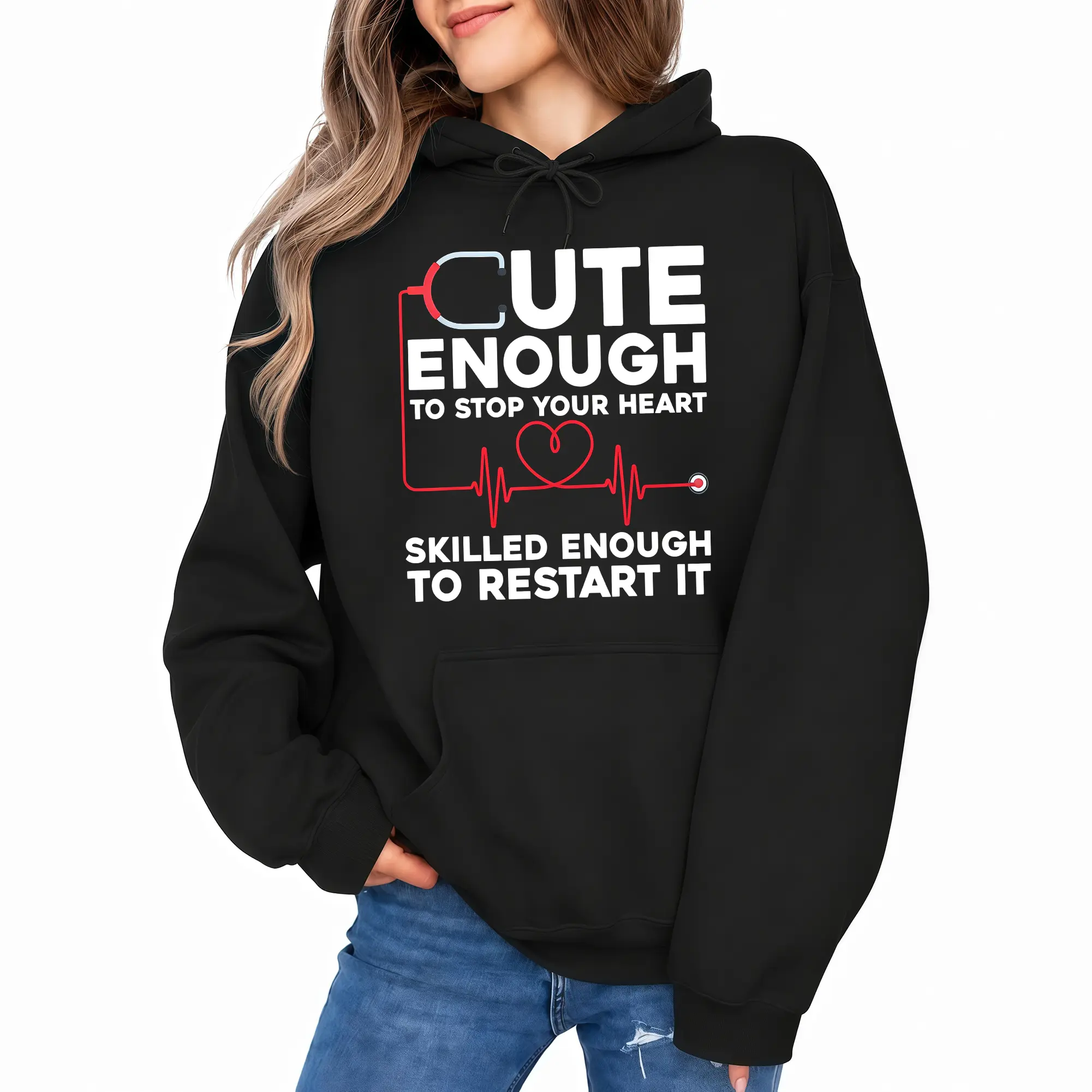 Warm Nursing Hoodie – Humorous Registered Nurse Design for All Genders