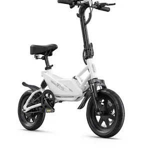 Electric Bike for Adults, 14"  Ebike with 350W Motor, 36V7.8AH Battery, White