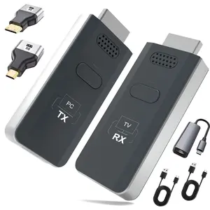 Wireless HDMI Transmitter and Receiver 4K Decode 1080P Output Plug & Play 2.4G/5G Wireless HDMI Extender Kit Portable for Streaming Video and Audio to Monitor from Laptop/PC/Projector Digital Products Tech Gadgets capture card