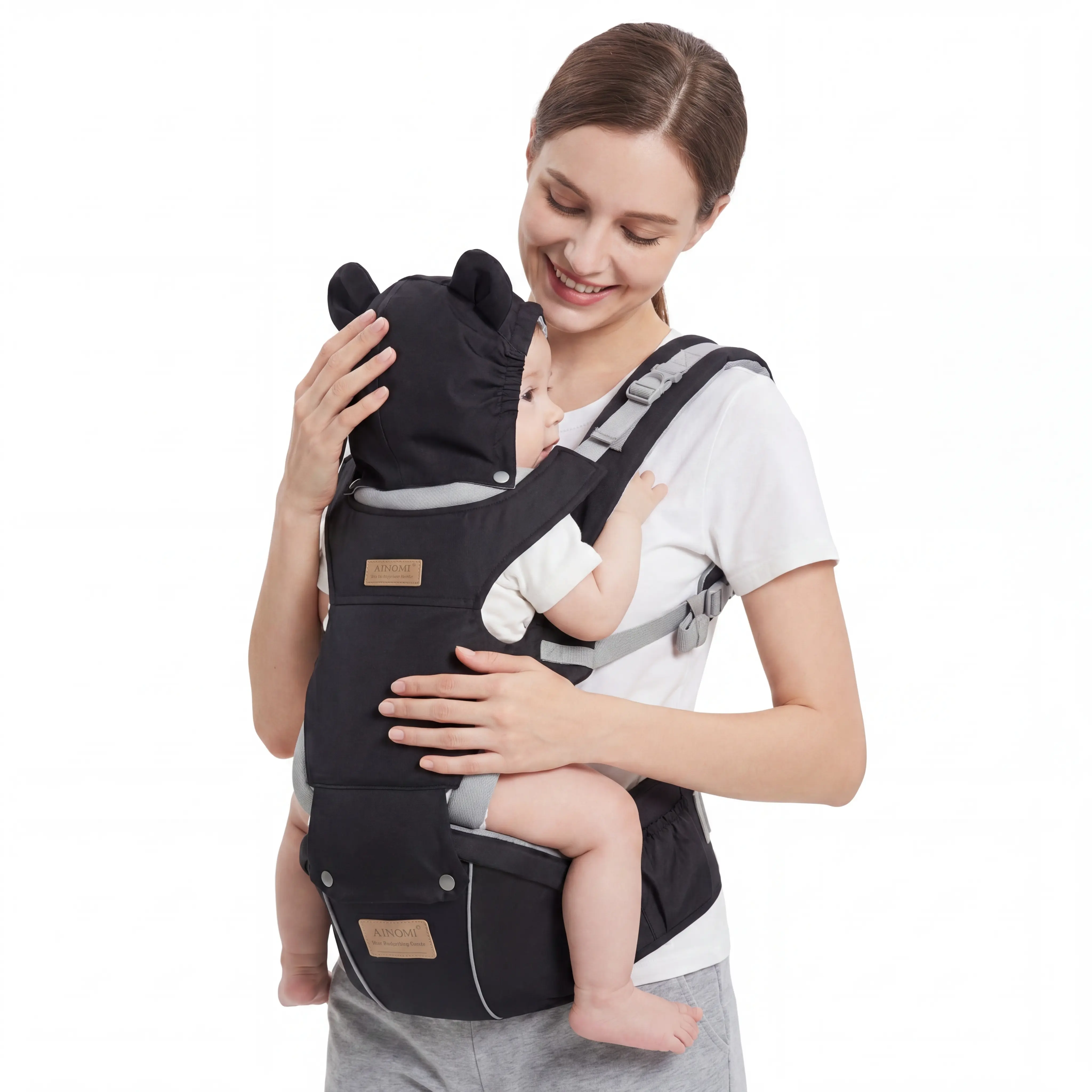 Baby Carrier for Newborns & Toddlers - Heavy-Duty, Breathable, Eco-Friendly Multi-Functional Infant Carrier with Horizontal, Vertical, Sitting Modes - Essential Baby Travel Gear portabeb cozy wrap velcro child in fit