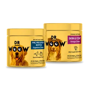 Dr Woow Probiotics & Skin Coat Supplement Chews Delicate Pup Bundle