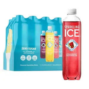 Sparkling Ice Blue Variety Pack Zero Sugar Sparkling Water - 17 fl oz, 12 Count (Classic Lemonade, Strawberry Watermelon, Lemon Lime) Beverage Flavor Fruit Natural