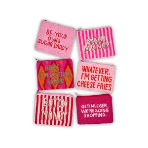 Beaded Coin Pouches | Handmade Makeup Bags | Viral Brittyland Original Designs - Espresso Martini Botox Money Mahjong Money Mean Girls Cheese Fries Mom I Am A Rich Man Be Your Own Sugar Daddy Out Of Office Cool Moms - Cardholder & Travel Accessory