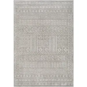 Livabliss KGS2313-31157 3 ft. 11 in. x 5 ft. 7 in. Kingston Machine Woven Rectangle Rug - Silver Gray & Medium Gray