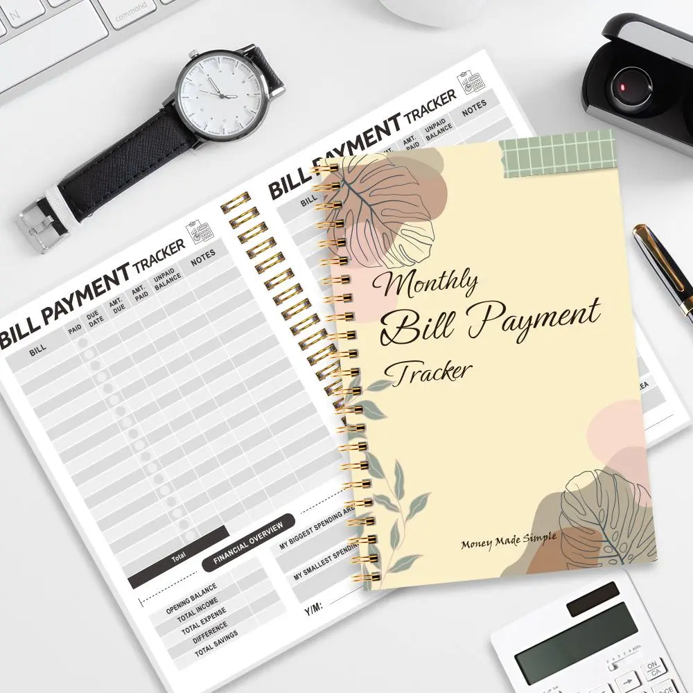 Monthly Bill Payment Tracker Notebook, Budget Planner, Undated Finance Management & Budgeting Ledger with Checklist, Finance Checklist Organizer for Bill Tracking and Payment Recording