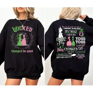 Changed For Good Sweatshirt, Wicked Defy Gravity Shirt, Wicked Hoodie, Witch Pink And Green Shirt, Wizard Of Oz Shirt Broomstick, Unisex Sweater
