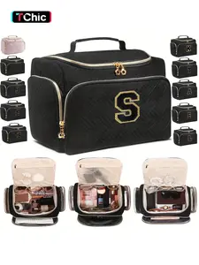 Large Wide-Open Travel Toiletry Bag, Lightweight Makeup Cosmetics Organizer with Handle, Essential Toiletries Storage for All Seasons, Travel Essentials Bag, Travel Cosmetic Bags