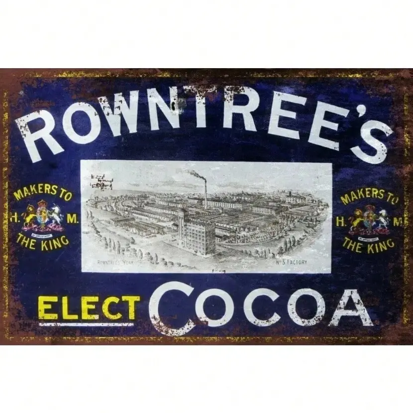 Vintage Retro Aluminum Cafe Chocolate Nostalgia Sign Aged Look Cocoa Metal Advert Ideal For Victorian Themed Kitchen Decor