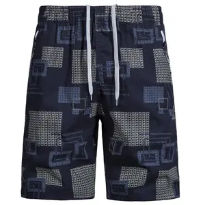 Men's casual plaid shorts cotton large size loose tooling five-point pants