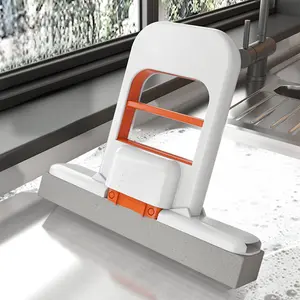 Foldable Desk Mop for Quick Cleaning, Space-Saving Design, Hand-Free System, Ideal for Home Office Bathroom Kitchen, Durable Plastic Material