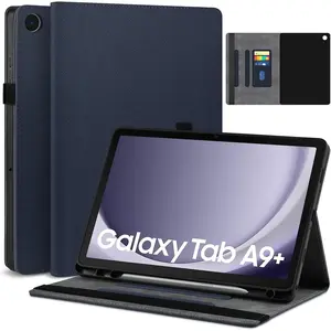 Case for Samsung Galaxy Tab A9+/A9 Plus 11 inch 2024/2023 Tablet (SM-X210/X216/X218) PU Leather Slim Folio Cover with S Pen Holder, Soft TPU Back Cover, Auto Sleep/Wake, 2-Angle Viewing Stand-USA