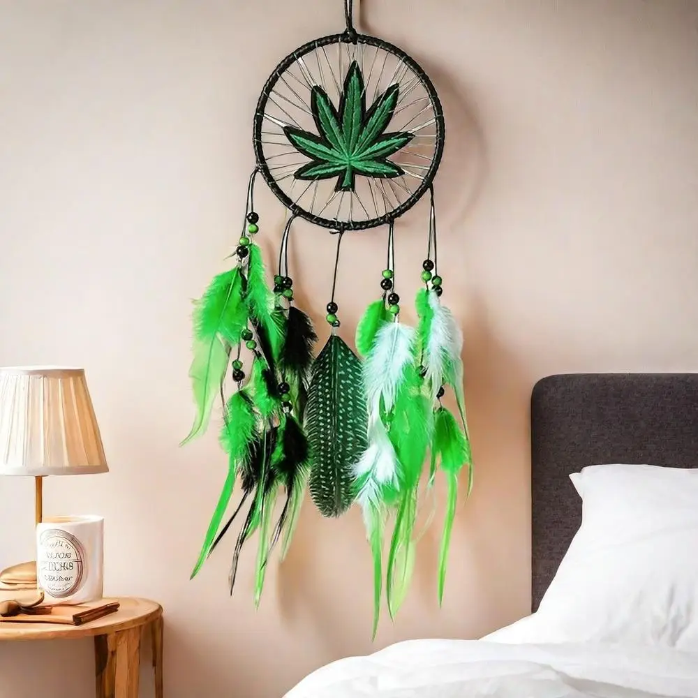 Traditional Dream Catcher, 1 Count Artificial Feather Decor Hanging Ornament, Decorative Wall Hanging Decoration, Wedding Decoration, Handmade Feather