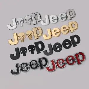 Car Styling Sticker Metal Alloy 3D Badge Window Body Rear Bumper Trunk Auto Accessories Decorative Vehicle Exterior Decoration For Jeep Renegade Wagoneer Avenger Recon Wrangler JK Gladiator Compass Grand Cherokee Patriot Liberty Commander Trailhawk