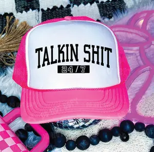 Talkin Sh*t Neon Pink & White Unisex Foam Trucker Hat