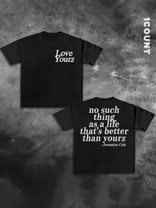 Men's Fitted Cole Dreamville Love Yourz Graphic T-Shirt Version 2, Stylish J Cole Fan Apparel for Casual Summer Wear, Perfect for Street Style and Outdoor Activities, Knit, Streetwear