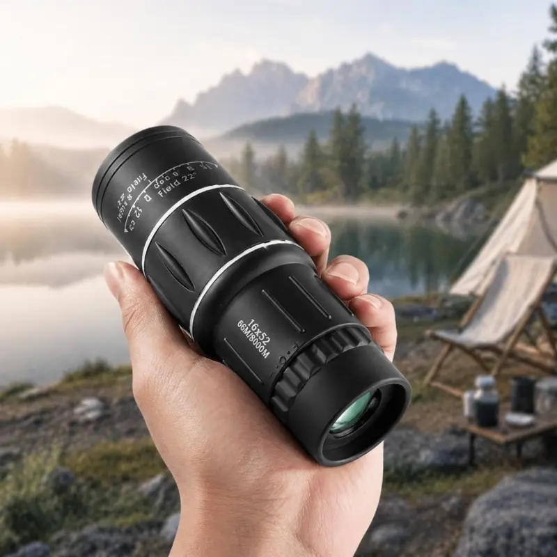16x52 monocular Telescope, Portable High Magnification Telescope HD Clear View for Outdoor Bird Watching Travel, Black for Bird Watching Stargazing Hunting Hiking Camping and Wildlife Watching Water Resistant Outdoor Monocular Telescopes