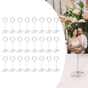24 Pcs Memo Holder, Rust-proof and Corrosion-resistant, Restaurant Table Number Display Holder, Picture Menu Holder, Hard and Durable, Wedding Table Business Card Holder, Suitable for Weddings, Birthday Parties summervibes