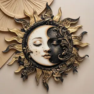 Sun Face 3D Silicone Mold, Easy Demolding Reusable, For Wax Products Wax Cup Plaster, Halloween Thanksgiving Christmas Festival DIY Decoration Tool, Craft