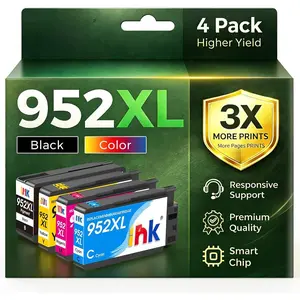 952XL  Cartridges Combo Pack Replacement for  952 XL 952XL work with OfficeJet Pro 8710 7740 8210 8720 8715 8730 8740 8702 7720 Printers, High Yield (Black, Cyan, Magenta, Yellow, 4-Pack)