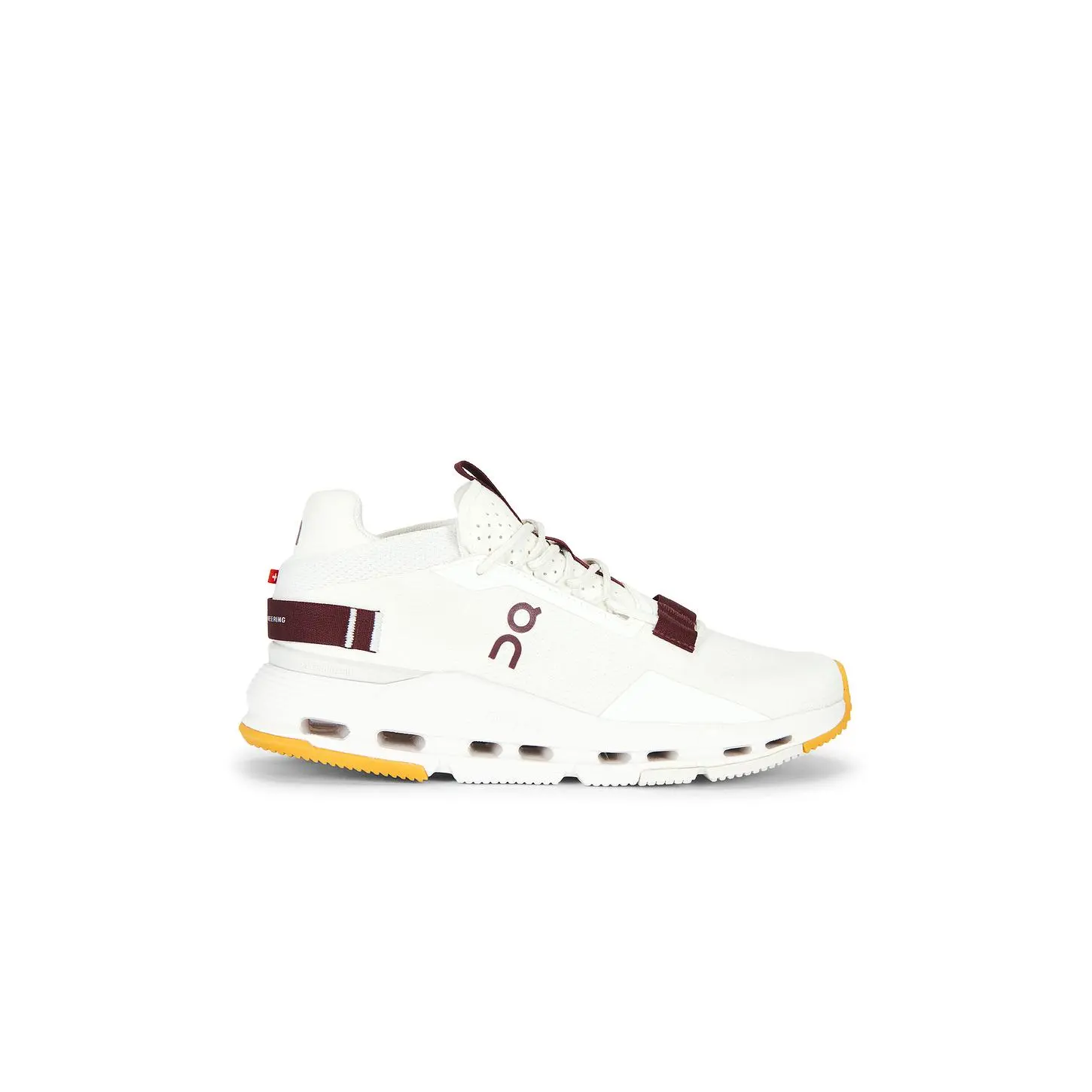 On Cloudnova 2 Sneaker in Ivory & Maroon On Cloudnova 2 Sneaker in Ivory & Maroon