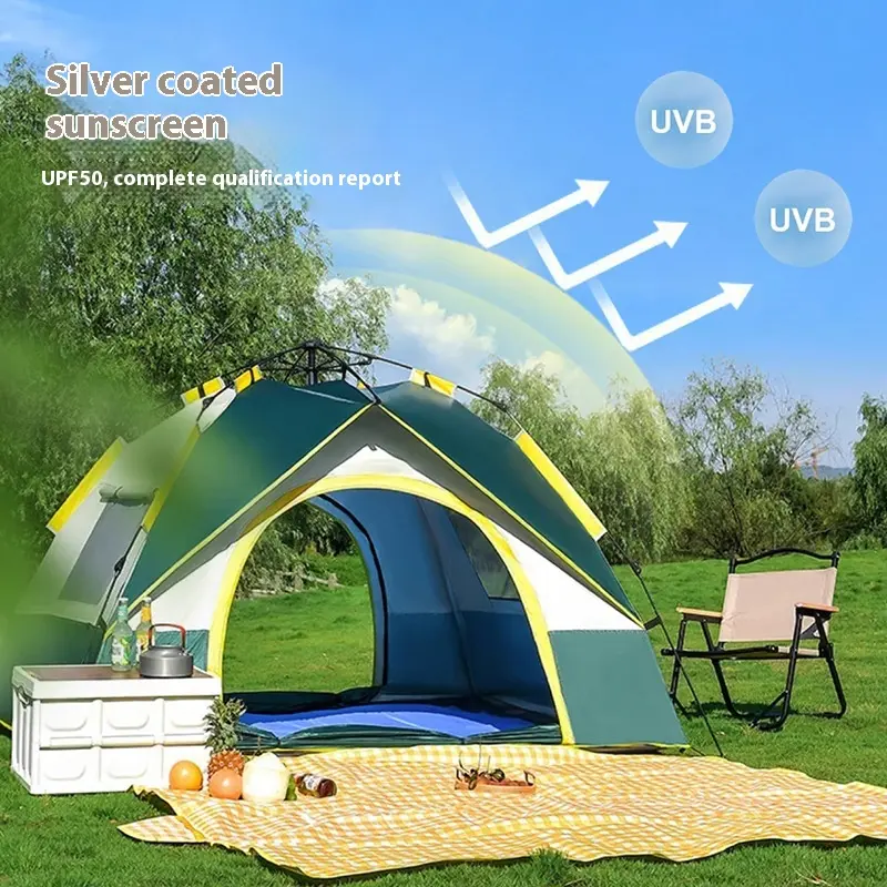 Outdoor Camping Tent for 3-4 People, Automatic Quick Setup