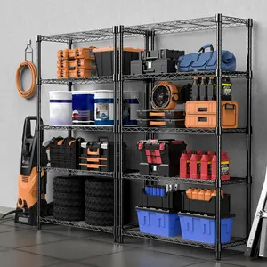 M MZG 1250 lbs Storage Shelving Unit 5-Tier Steel Organizer Wire Rack for Home Kitchen Office 14" D x 24" W x 63" H Adjustable Height & Easy Assembly