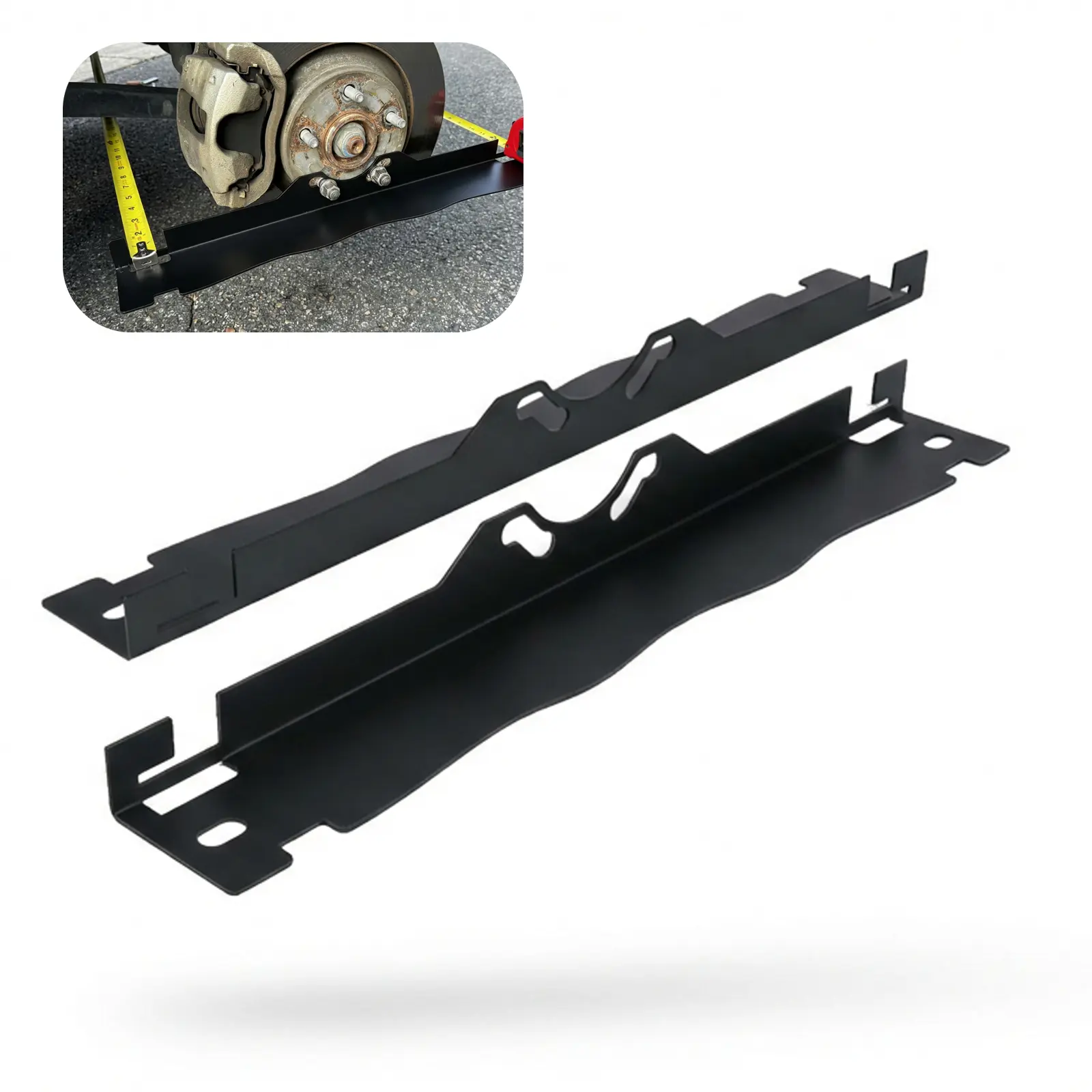 Heavy Duty Hub-Mount Wheel Alignment Toe Plates, Precision DIY Toe-In / Toe-Out Steering Alignment Tool with Wall Hanging Holes, Universal Fit for 4, 5, 6, 8-Lug Hubs, Matte Black (2-Pack)