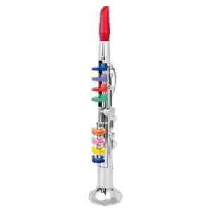 Clarinet with 8 Colored Keys, Metallic Silver