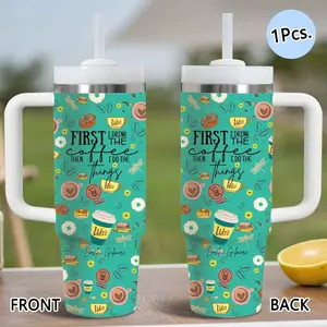 PIKPAKA Gilmore Girls Gilmore I Drink Coffee Vacuum Flasks 40oz Stainless Steel Tumbler with Handle & Straw, Vacuum Insulated Travel Mug Keeps Drinks Cold Up to 12 Hours, Leak-Resistant Cup for Iced Coffee, Water, Office, Gym or Travel