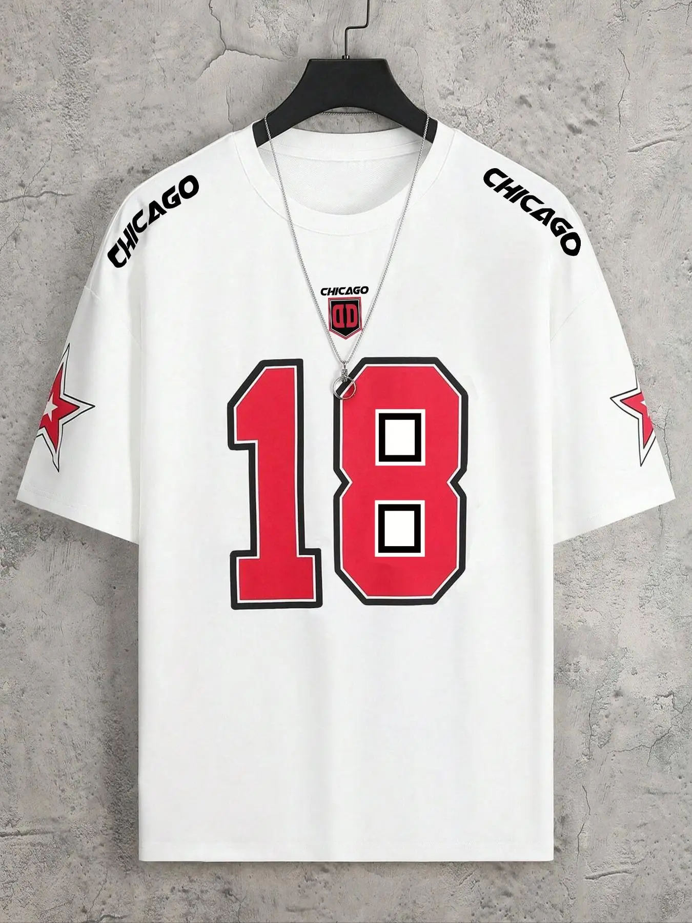 Men's Letter & Figure Print Drop Shoulder Tee, Men's Summer Clothes, Regular Fit Casual Soft Comfy Round Neck Short Sleeve T-shirt for Summer, Men's T