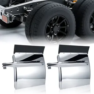 24" x 29" Quarter Fenders Set for Semi Truck, 430 Stainless Steel, Tube Bracket and Mounting Hardware, Right Left, Fit for Semi Truc