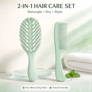 Ventilated Hair Comb for Wet and Dry Hair, Detangles and Smooths, Suitable for Curly, Wavy, and Straight Hair, Anti-Tangle Styling, Scalp Massage Design
