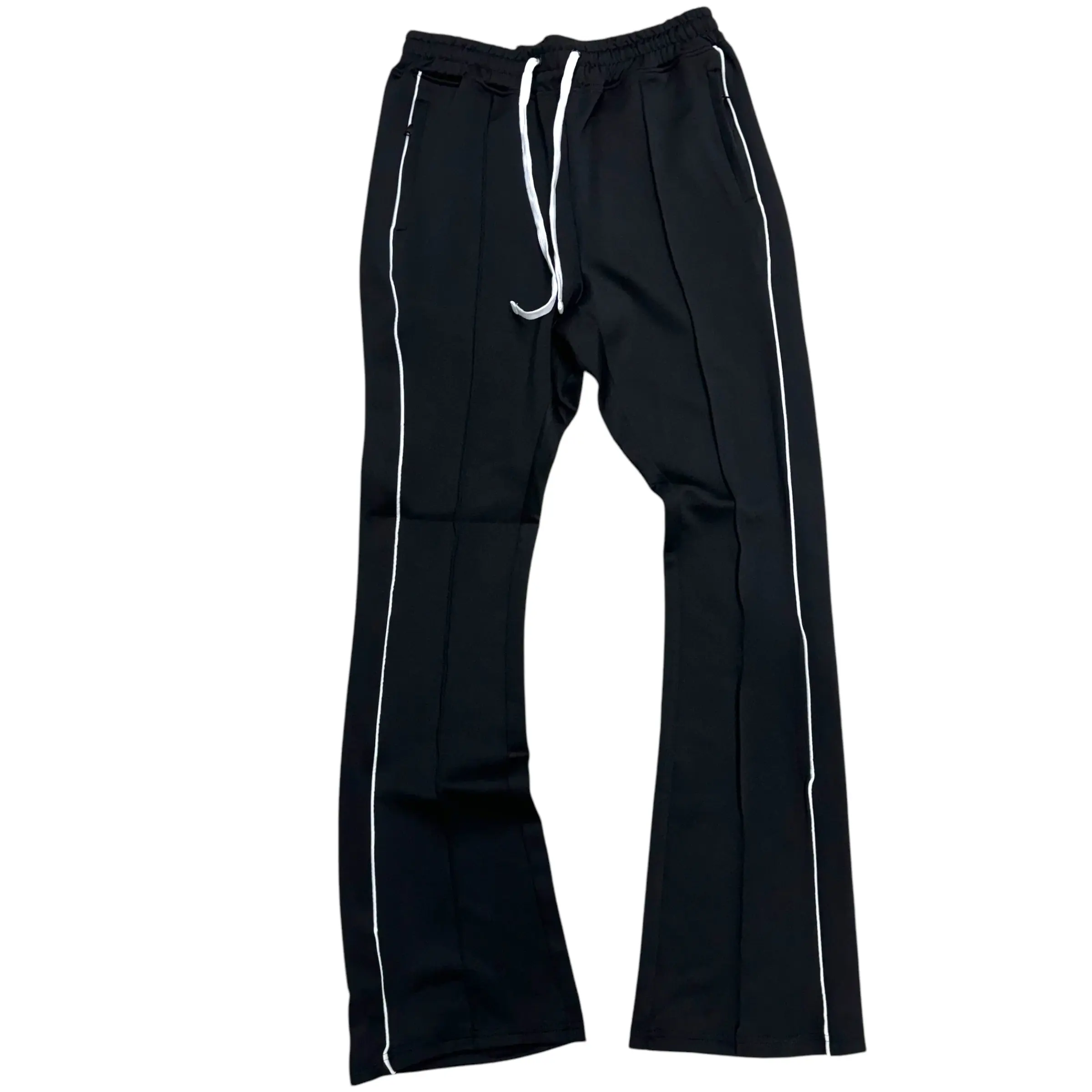 Rebel - Track Stacked Flare Pants - Black - 470 570