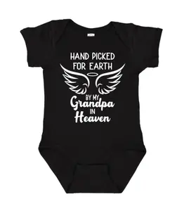 Hand Picked for Earth by my Grandpa Onesie, Pregnancy Announcement Gift, Cotton Baby Clothes, Funny Bodysuit