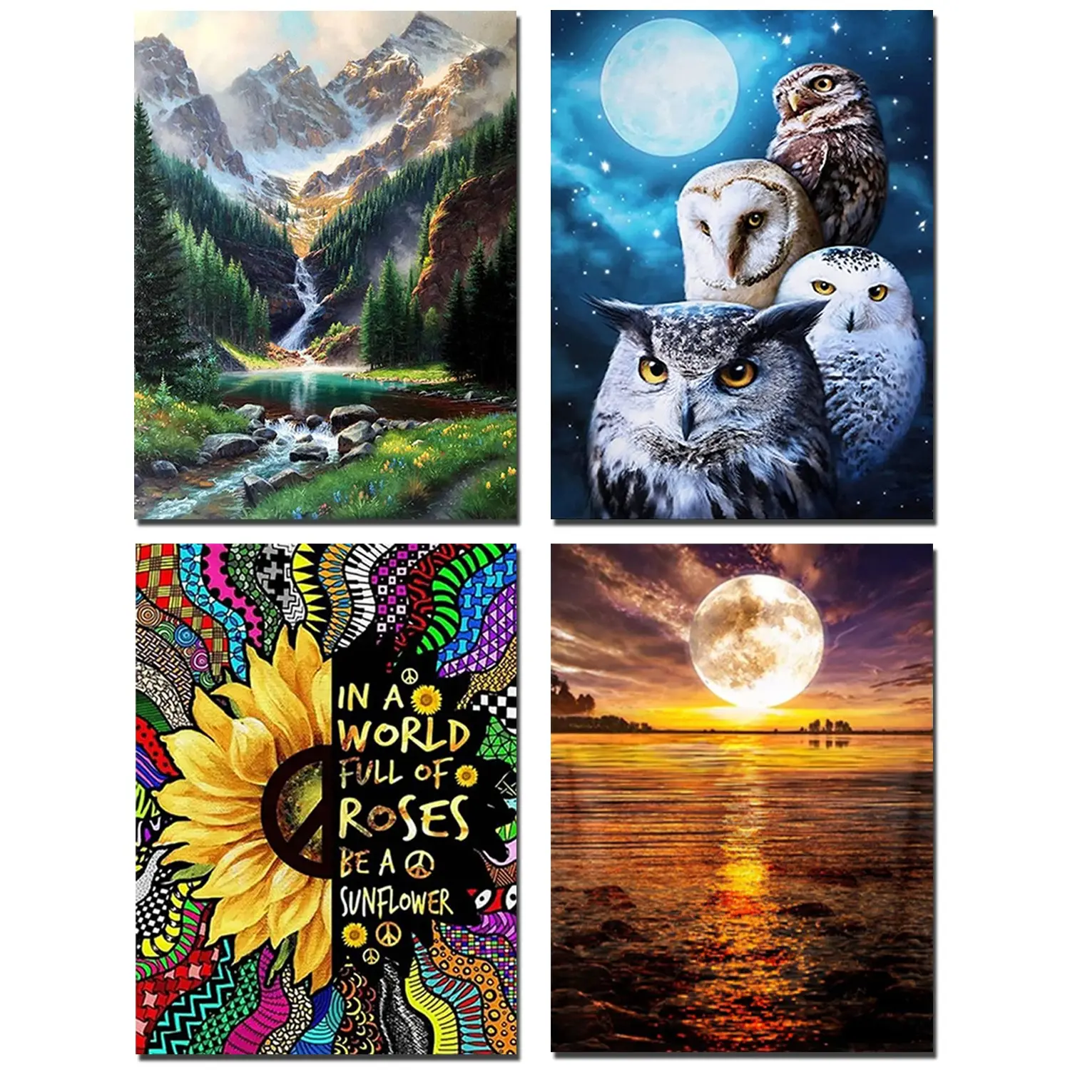 Chic DIY 5D Diamond Painting Moon Tree Full Round Mosaic Scenic Flower Diamond Embroidery Acrylic Art Ideal for Modern Home Interior Wall Decoration