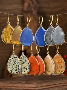 Natural Stone Decor Dangle Earrings, Fashion Jewelry for Party, Daily Clothing Decor, Trendy All-match & Exquisite Jewelry for Birthday Gift, Fashionable Jewelry
