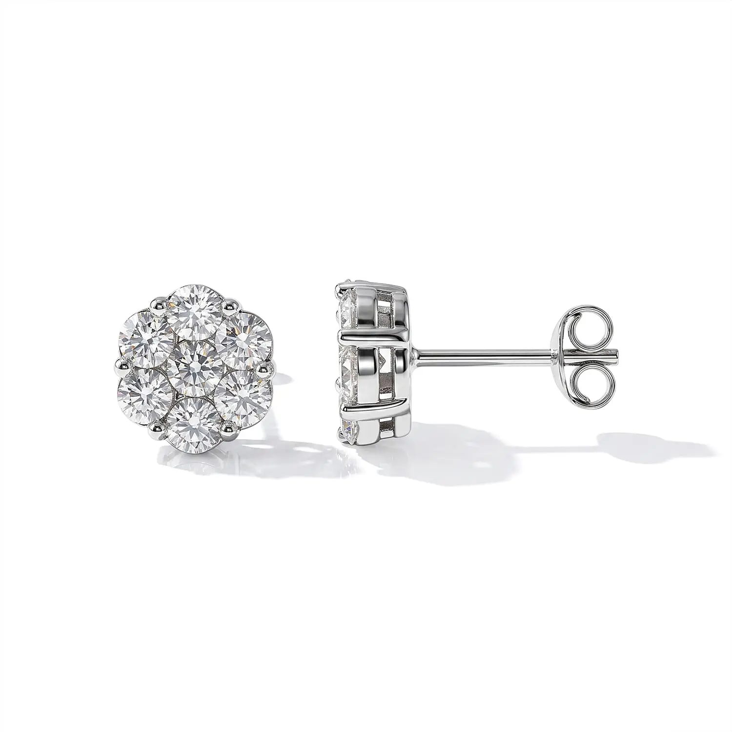 D''Joy Moissanite Earrings in Rhodium Over Sterling Silver 1.40 ctw
