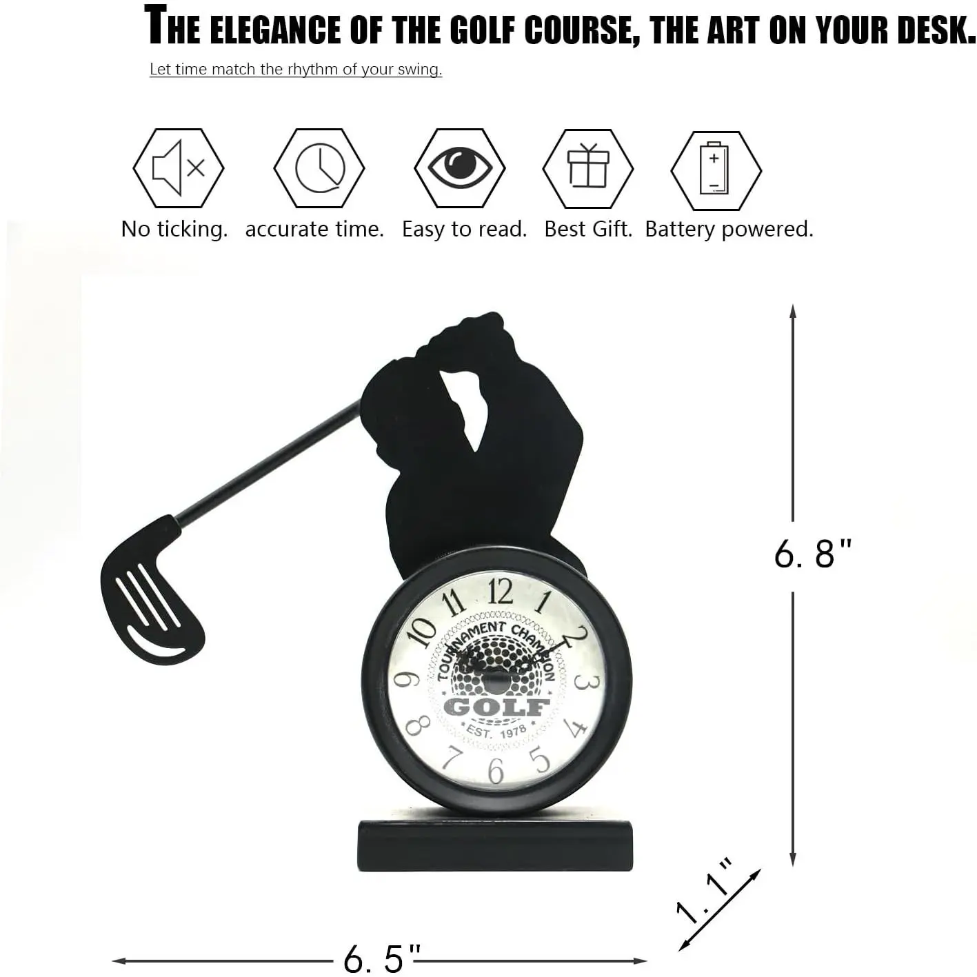 Golf Gifts for Men Dad Women Brother Bosses Golf Clubs Desk Clock Cool Desk Accessories for Coworkers Golfer Fans Souvenir Novelty Event Golf Office Decor Golfer Gadgets Unique Funny Stuff