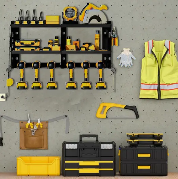 Heavy Duty Power Tool Organizer Drill 25" 3-Layer Holder Wall Mount Storage Rack, Garage Tool Organiser, Tool Caddy