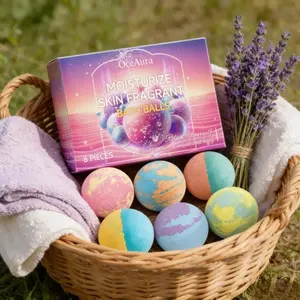 Oceaura Bath Bubble Balls for Women, Soft Smooth Clean Body Care, Moisturizing Skin Elasticity Enhancement, Shower Gift Set 6pcs
