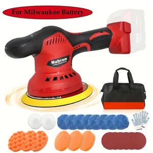 Cordless Car Buffer Polisher Compatible With Milwaukee 18V Battery, 6 Inch Electric Orbital Buffer, Brushless Motor Car Buffer For Boat, Car Polishing And Waxing (Battery NOT Included)