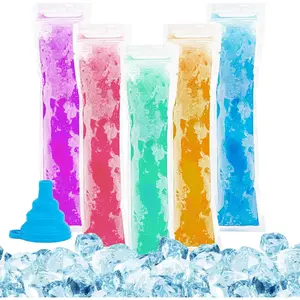 100 Popsicle Bags Sealable  - 230ml Yogurt Popsicle Tubes Homemade bolsitas para bolis de hielo Ice Candy Plastic Bags Disposable Juice   Smoothie Lolly Pop Mold  Party