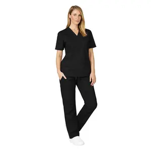 M&M SCRUBS Women’s V-Neck Scrub Set Medical Uniform Top and Straight Leg Pants with Pockets Poly Cotton Nursing Scrubs Comfortable Hospital Workwear