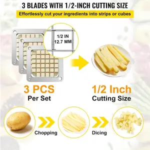 VEVOR Commercial Vegetable Chopper w/ 4 Replacement Blades, Stainless Steel French Fry Cutter Potato Dicer Fruit Slicer for Restaurants Home KitchenVEVOR Super Brand Day