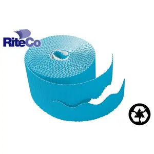 RiteCo Raydiant  Riteco Trim-It Corrugated Scalloped Decorative Border. Two .25 In. X 50 Ft. Strips Per Roll Bright Blue- 6 Rolls
