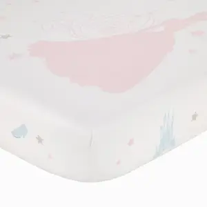 Disney Princess Enchanting Dreams White and Pink Cinderella A Dream is a Wish Your Heart Makes 100% Cotton Photo Op Nursery Fitted Crib Sheet